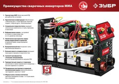 ЗУБР ММА, 190 А, КОМПАКТ, сварочный аппарат инверторный, макс. электрод ? 4.0 мм (СА-190К)