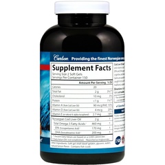 Carlson Labs, Wild Norwegian, Cod Liver Oil Gems, Natural Lemon Flavor, 300 Soft Gels