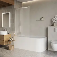 BelBagno Luce LUCE-VF-11-90/145-P-CR Душевая шторка на ванну, цвет: хром фото
