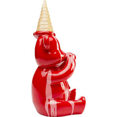 Фигура декоративная Sitting Gelato Bear «Сидячий мишка с мороженым» 37 см, Красный