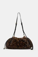 ZARA ФАКТУРНАЯ СУМКА НА ПЛЕЧО С ПРИНТОМ, РАЗНОЦВЕТНЫЙ