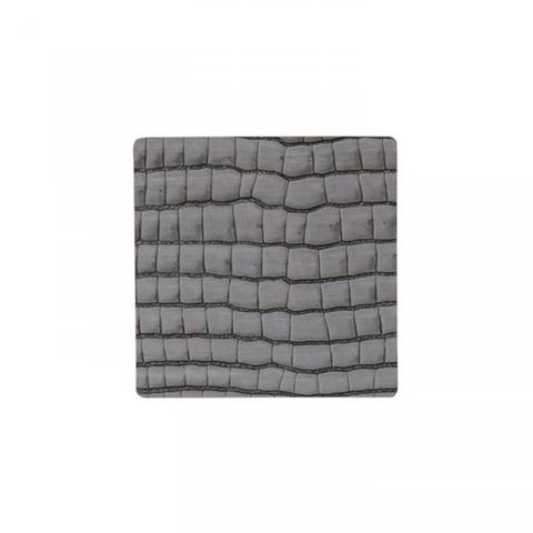 Подстаканник квадратный 10x10 см LindDNA Croco silver-black 9899