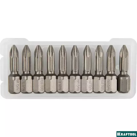 KRAFTOOL X-Drive PH1, 25 мм, 10 шт, торсионные биты (26121-1-25-10)