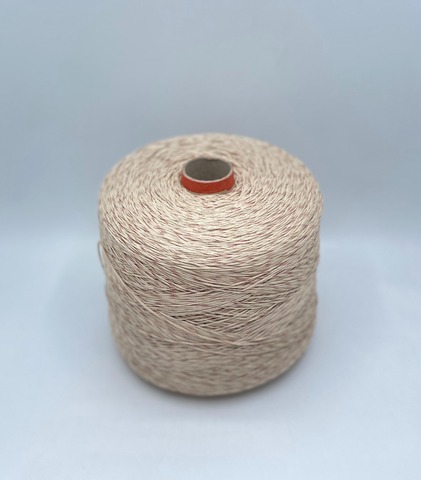 Бобинная пряжа (пр.Италия), art.Cotone, 300м/100 гр. 100%Хлопок, цвет-Бежево-красное мулине , арт.34849