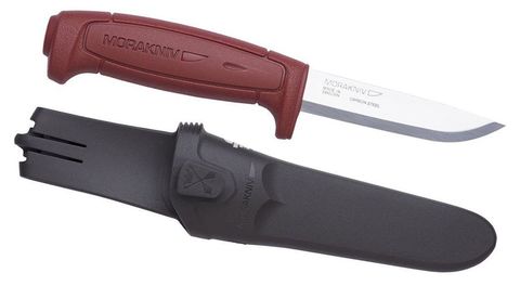 Нож Morakniv Basic 511 стальной разделочный, лезвие: 91 mm, прямая заточка, бордовый (12147)