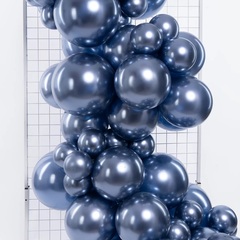Шар К 12''/30 см, Хром, Полуночно-синий, 25 шт.