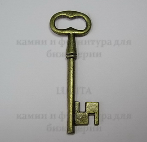 Подвеска "Ключик" (цвет - античная бронза) 58х20 мм ()