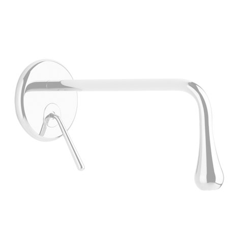 Gessi Goccia 33686#279 Встраиваемый однорычажный смеситель для раковины, излив 250мм(внешние части), цвет: белый