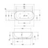 Duravit Luv 760433000AS0000 Ванна 1800x950мм, гидромассажная пристенный вариант, с бесшовной панелью и ножками, с двумя наклонами для спины, со сливом-переливом, цвет