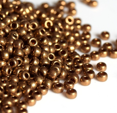 15/0 RR-0457L Бисер круглый Миюки Светлая бронза /Miyuki round 15/0 Metallic Light Bronze