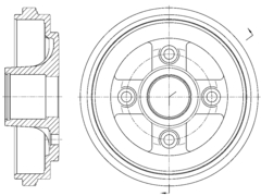 Барабан тормозной G-brake  GD-06484 (не ABS)