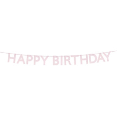 Гирлянда розовая "С Днем Рождения" [Happy Birthday] 1.8 м