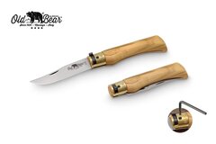 Нож складной Old Bear Classical Olive, размер L, сталь 420, Satin, рукоять оливковое дерево