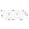 Duravit DuraStyle 2357140000 Раковина меб. двойная с переливом, с отверстием под смеситель, глазуровка снизу, 1400 мм