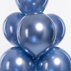 Шар К 12''/30 см, Хром, Полуночно-синий, 25 шт.