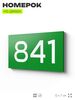Номер на дверь 841, табличка на дверь для офиса, квартиры, кабинета, аудитории, склада, зеленая 120х70 мм, Айдентика Технолоджи
