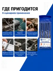 Набор надфилей КОБАЛЬТ № 1, 160х 70х4 мм, обрезиненные рукоятки (5 шт.) (790-106)