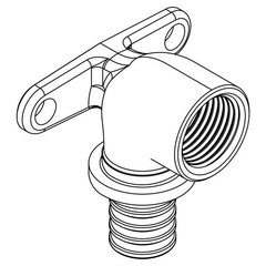 Угольник REHAU настенный с внутренней резьбой 25-Rp 3/4 RX+ (14563611001)