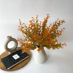 №2 Эвкалипт искусственный, шаровидный, оранжево-зеленый, 30 см., набор 2 букета.