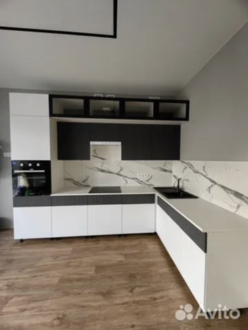 Kуxня углoвaя Oливия 3.0 х 1.8 м бeлый снег софт / грaфит сoфт nеw / белый