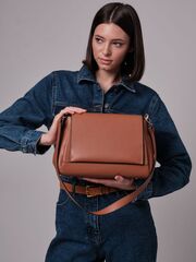 Сумка кожаная Deboro 30923 коричневый камень
