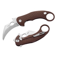 Фото Складной нож LionSteel L.E.One, сталь Magnacut, рукоять алюминий, коричневый