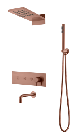 Boheme Fusion 130-2-CB Встроенная душевая система с изливом, цвет: брашированная медь