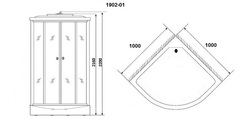 Душевая кабина Niagara Ultra NG-1902-01 (100х100х220) низкий поддон(16см),черный,стекло тонированное