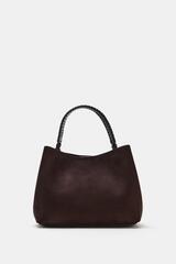 ZARA ПЛЕТЕНАЯ МИНИ-СУМКА, КОРИЧНЕВЫЙ