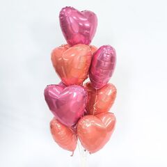 Шар Аг 19''/48 см, Сердце, Металлик Коралл (Coral), 1 шт