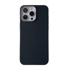 Чехол пластиковый для iPhone 16 Pro Max Черный, имитация кожи