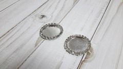 Основа-рамка для кабошонов со стразами Круглая, 3,3 см, металлическая, 1 шт.