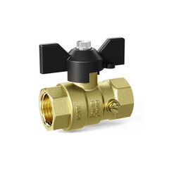 Кран латунный шаровой LD Pride 44.340.15.20, PN 16, под манометр, резьба -G1/2'', отвод -М20х1,5'', муфта-муфта, бабочка