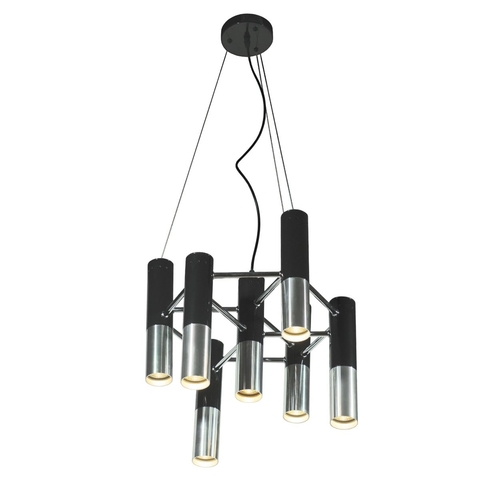 Люстра Ike Suspension черная-Silver 7 диаметр 42см.