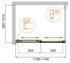 Cezares TANDEM-SOFT-AH-2-120/100-P-CR-L Душевой уголок, цвет: хром