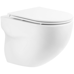 BelBagno Onda BB066CHR/BB870SC Унитаз подвесной безободковый, цвет: белый фото