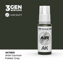 Акриловая краска AK Interactive WWI German Fokker Grey 3GEN AIR, 18мл