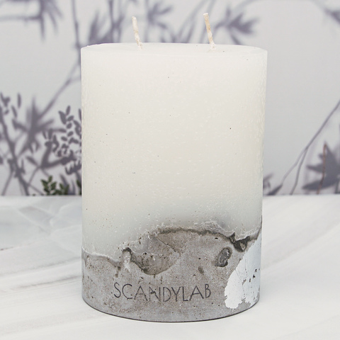 Интерьерная свеча 10х15см SCANDYLAB Beton Candle (белая) SICB-10-15-W