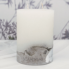 Интерьерная свеча 10х15см SCANDYLAB Beton Candle (белая) SICB-10-15-W