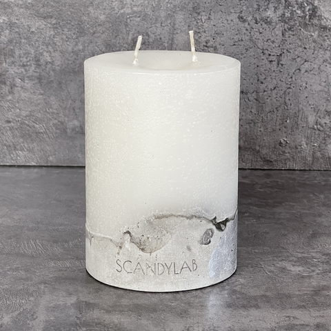 Интерьерная свеча 10х15см SCANDYLAB Beton Candle (белая) SICB-10-15-W