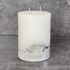 Интерьерная свеча 10х15см SCANDYLAB Beton Candle (белая) SICB-10-15-W