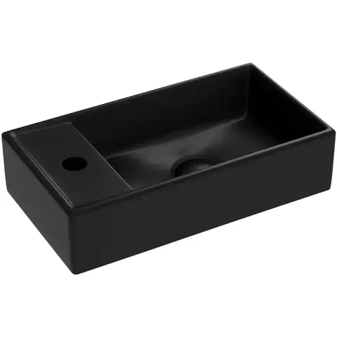 Ceramica Nova Element CN6051RMB Умывальник подвесной прямоугольный (чаша справа, отверстие под смеситель слева), 41.7x21.7, цвет: чёрный