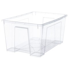 Контейнер IKEA SAMLA (САМЛА), Прозрачный, 56x39x28 см, 45 л