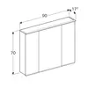Geberit Option Plus 500.594.00.1 Зеркальный шкаф с подсветкой, три двери, 90x70x17.2см