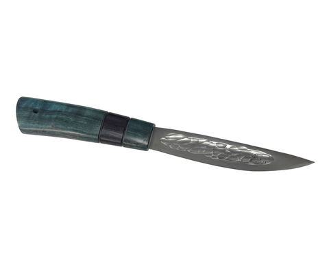 Нож Север, Bohler N690, рукоять стаб.карельская береза, изумрудный цвет