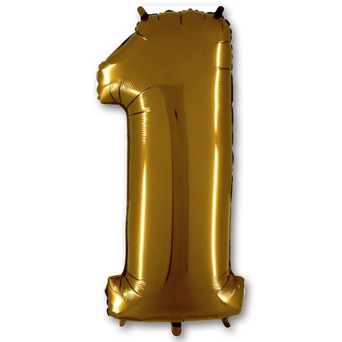 Шар Г 40''/102 см, Цифра Золото (Gold) 