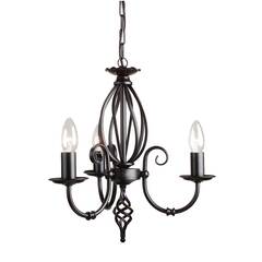 Чёрная классическая люстра на 3 лампы Elstead Artisan ART3-BLACK, E14, в гостиную