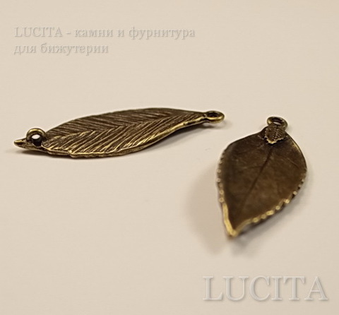 Коннектор "Листик" (цвет - бронза) 35х13 мм ()