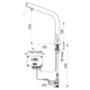 Delabie 498MCHLH Смеситель BINOPTIC (раковина) M3/8", В.250 мм, батарея 6V