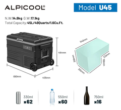 Компрессорный автохолодильник Alpicool U45 (12V/24V, 45л)